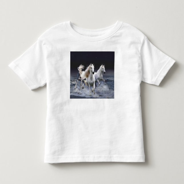 Camiseta De Bebé Caballos corriendo lanzando almohada (Anverso)