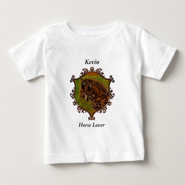 Camiseta De Bebé Caballos de Clydesdale en sus arneses. (Anverso)