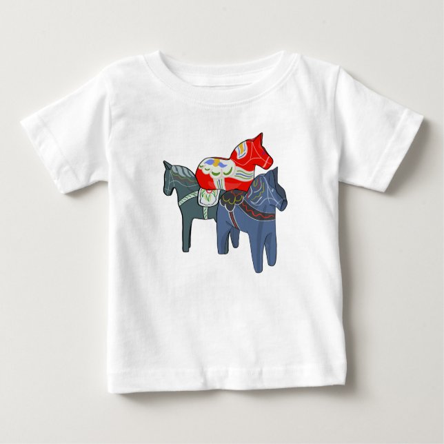 Camiseta De Bebé Caballos de Dala (Anverso)