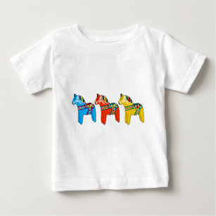 Camiseta De Bebé Caballos de Dala del sueco
