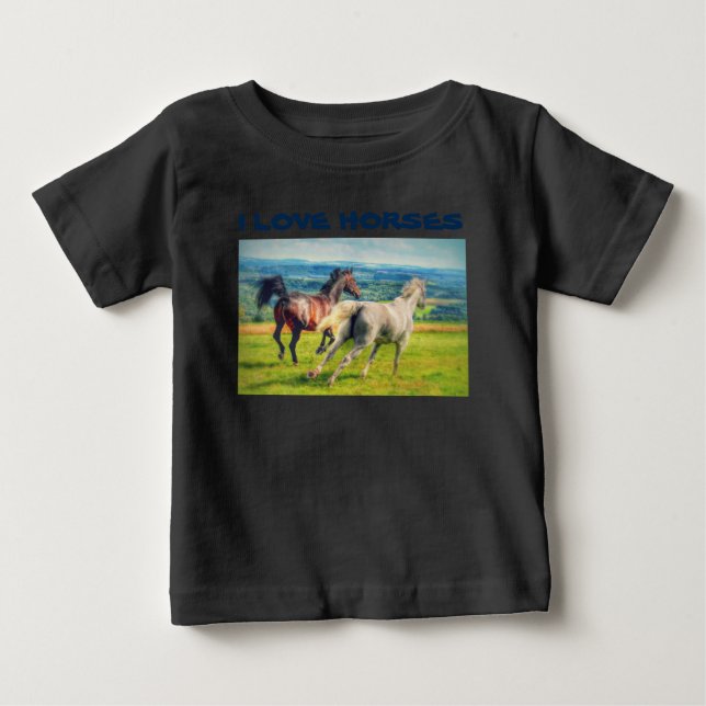 Camiseta De Bebé Caballos de Galloping (Anverso)