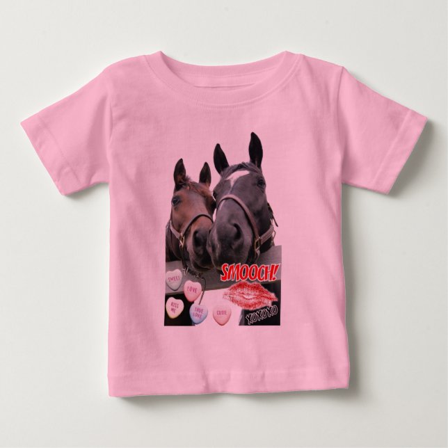 Camiseta De Bebé Caballos el día de San Valentín (Anverso)