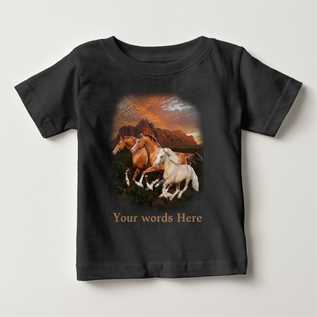 Camiseta De Bebé Caballos salvajes (Anverso)