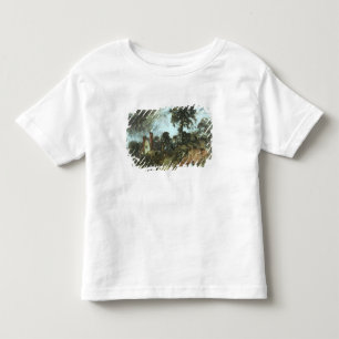 Camiseta De Bebé Cabaña entre los árboles con un banco de arena,