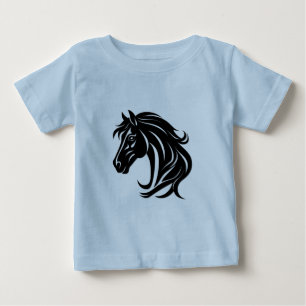 Camiseta De Bebé Cabeza de caballo negro magnífico