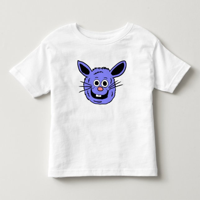 Camiseta De Bebé Cabeza de conejo azul (Anverso)