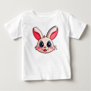 Camiseta De Bebé Cabeza de conejo de dibujos animados lindos con oj