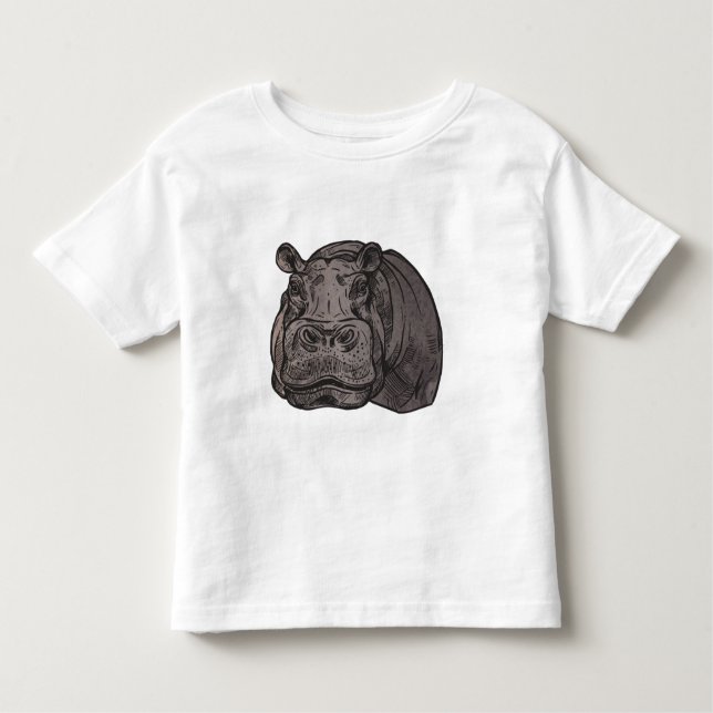 Camiseta De Bebé Cabeza de Hippo T-Shirt (Anverso)
