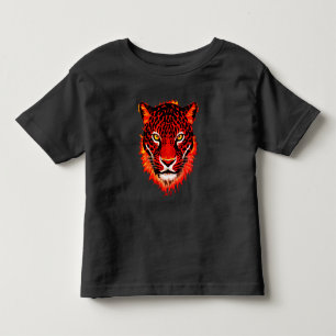 Camiseta De Bebé Cabeza de leopardo rojo llameante