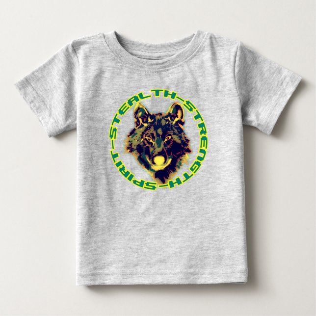 Camiseta De Bebé cabeza de lobo (Anverso)