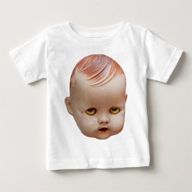 Camiseta De Bebé Cabeza de muñeca espeluznante (Anverso)