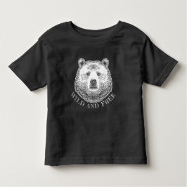 Camiseta De Bebé Cabeza De Oso, Silvestre Y Libre, Ilustracion Derr