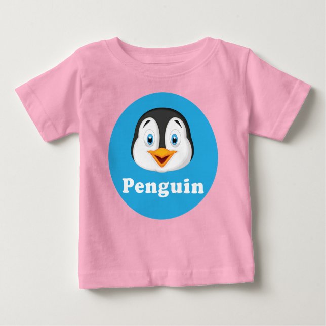 Camiseta De Bebé Cabeza de Pingüino Niños Pequeño Bebé Raglan T-Shi (Anverso)