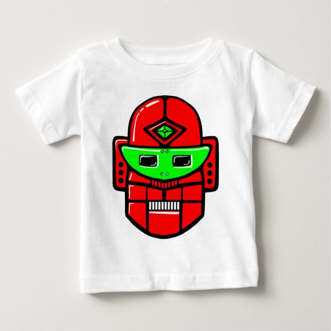 Camiseta De Bebé Cabeza de robot retro - Personalizado (Anverso)