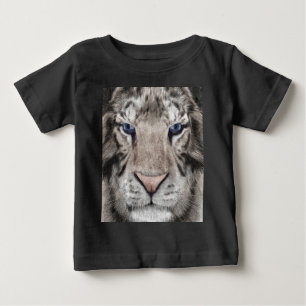 Camiseta De Bebé Cabeza de Tigre Blanco Estética de Vida Silvestre