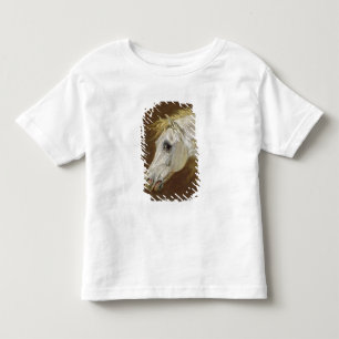 Camiseta De Bebé Cabeza de un caballo árabe gris (aceite en lona e