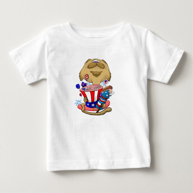 Camiseta De Bebé Cabeza grande del gato de julio (Anverso)