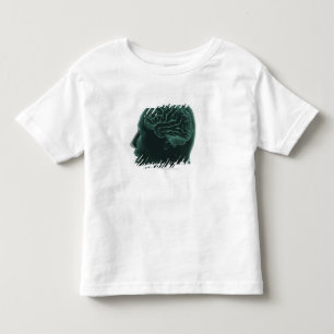 Camiseta De Bebé Cabeza humana en el perfil que muestra el cerebro