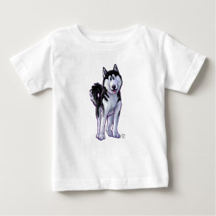 Camiseta De Bebé Cabezas y colas Husky