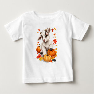 Camiseta De Bebé Cabra bebé adorable con calabazas caen