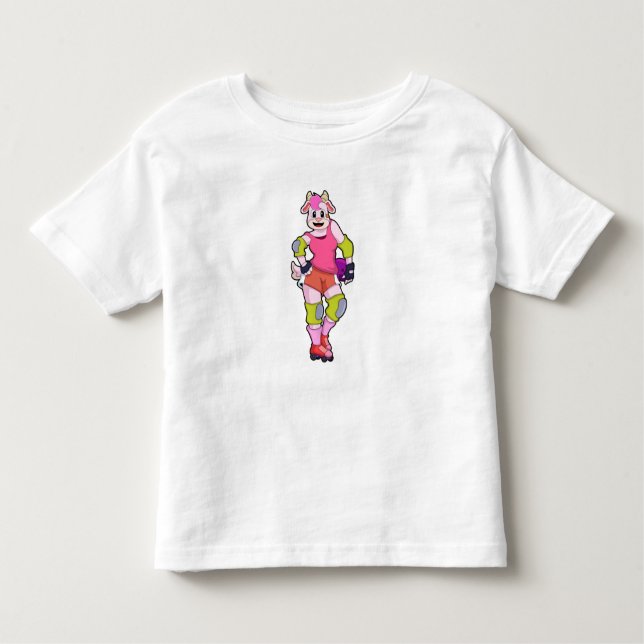 Camiseta De Bebé Cabra como patinador en línea con patines en línea (Anverso)