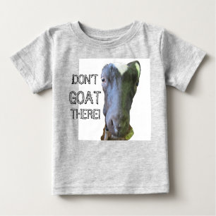 Camiseta De Bebé Cabra "NO VAYAS ALLÍ" BORRADOR orgánico infantil