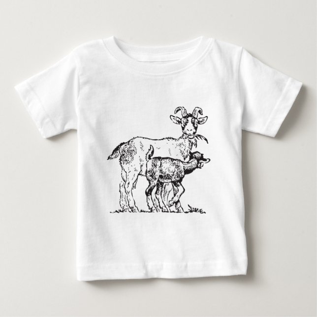 Camiseta De Bebé Cabra y niño (Anverso)