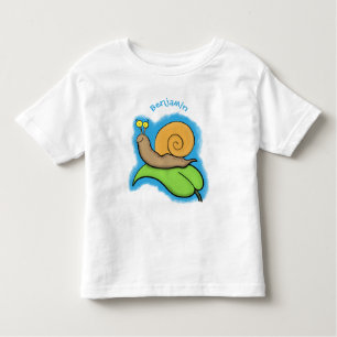 Camiseta De Bebé Caca, caracol feliz en un ilustracion personalizad