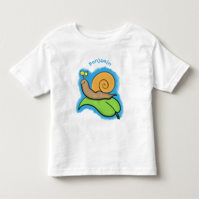 Camiseta De Bebé Caca, caracol feliz en un ilustracion personalizad (Anverso)