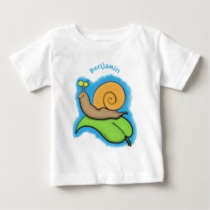 Camiseta De Bebé Caca, caracol feliz en un ilustracion personalizad