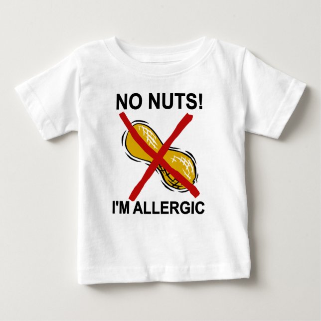 Camiseta De Bebé Cacahuete NINGUNAS nueces soy alérgico (Anverso)