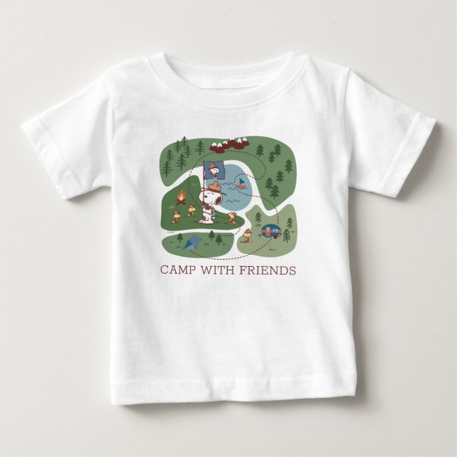 Camiseta De Bebé Cacahuetes | Anidado en el camping de las montañas (Anverso)