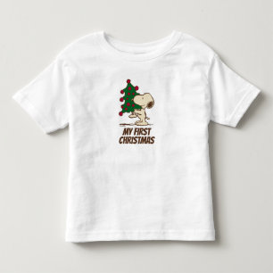 Camiseta De Bebé Cacahuetes   Árbol de Navidad Snoopy
