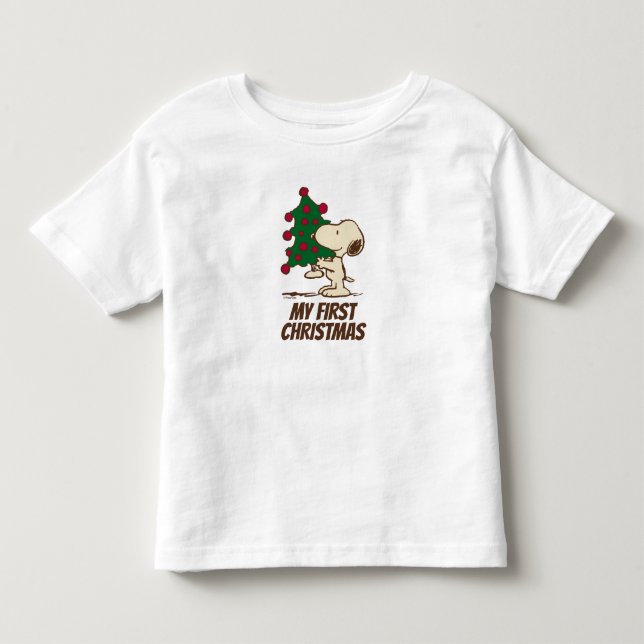 Camiseta De Bebé Cacahuetes | Árbol de Navidad Snoopy (Anverso)
