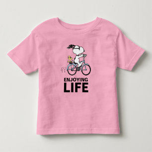 Camiseta De Bebé Cacahuetes   Bicicleta Snoopy & Woodstock