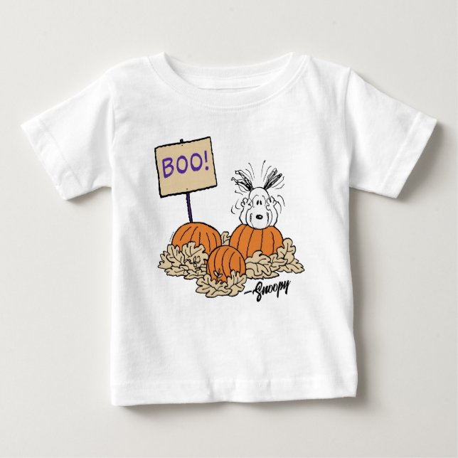 Camiseta De Bebé Cacahuetes | Boo de parche de calabaza de Snoopy! (Anverso)