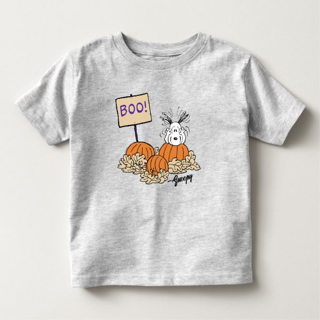 Camiseta De Bebé Cacahuetes | Boo de parche de calabaza de Snoopy! (Anverso)