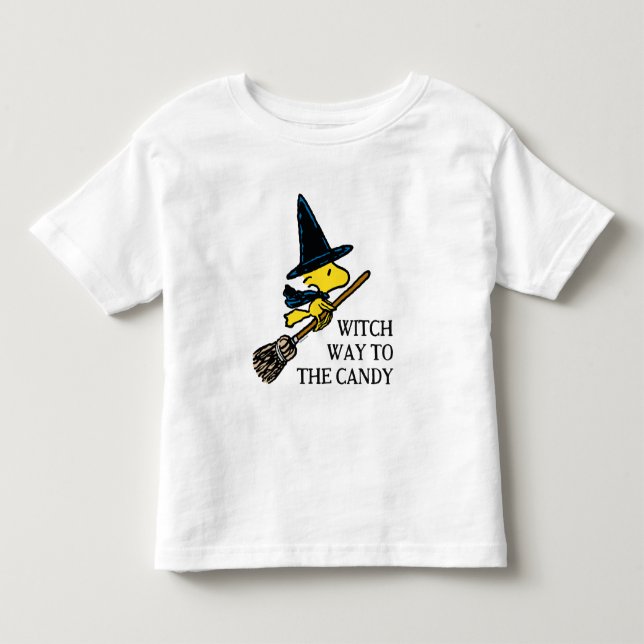 Camiseta De Bebé Cacahuetes | Bruja de Woodstock Halloween (Anverso)