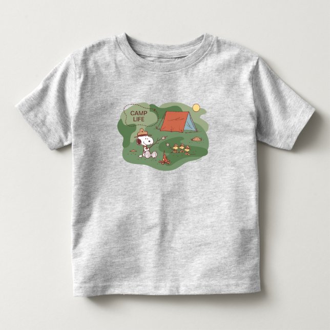 Camiseta De Bebé Cacahuetes | Camperas felices Snoopy y Woodstock (Anverso)