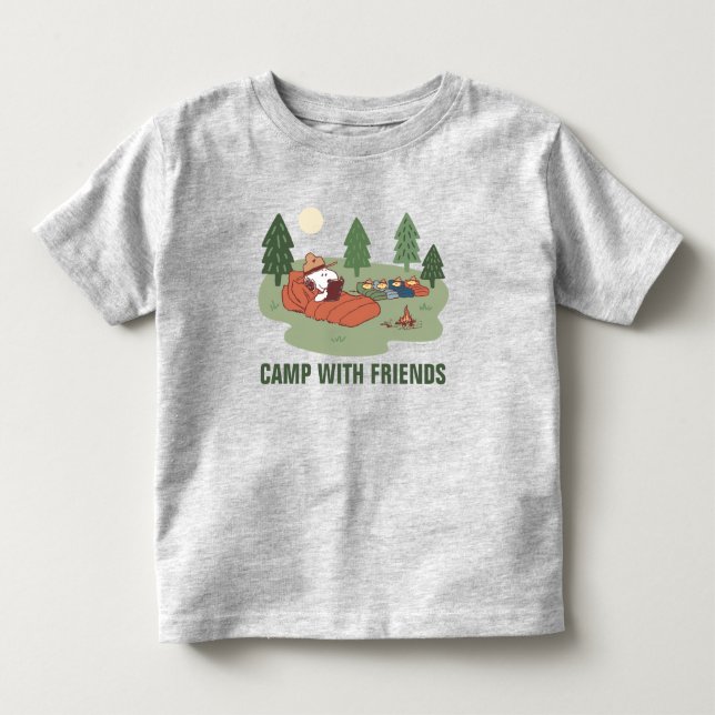 Camiseta De Bebé Cacahuetes | Camperas felices Snoopy y Woodstock (Anverso)