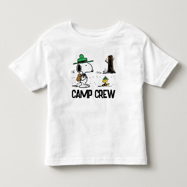 Camiseta De Bebé Cacahuetes | Camping Snoopy & Woodstock (Anverso)