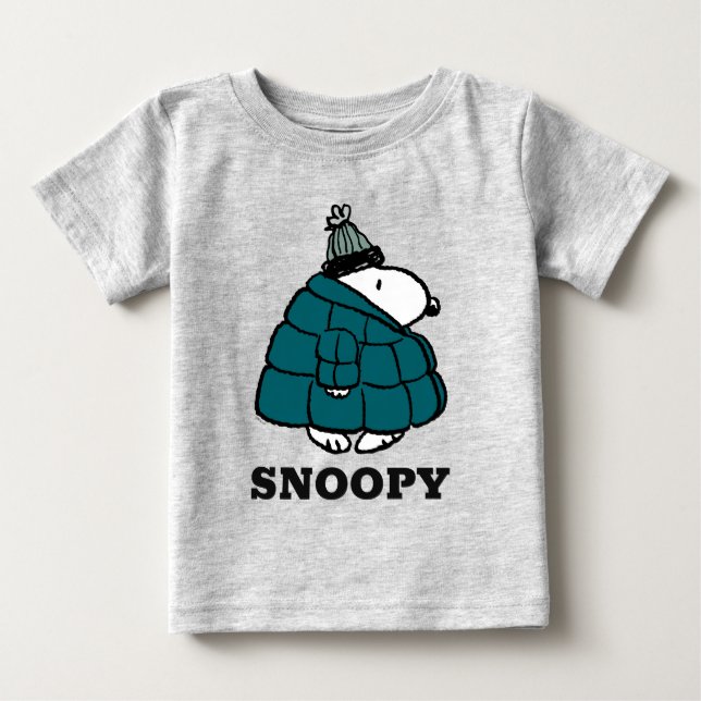 Camiseta De Bebé Cacahuetes | Chaqueta Snoopy Winter Puffer (Anverso)
