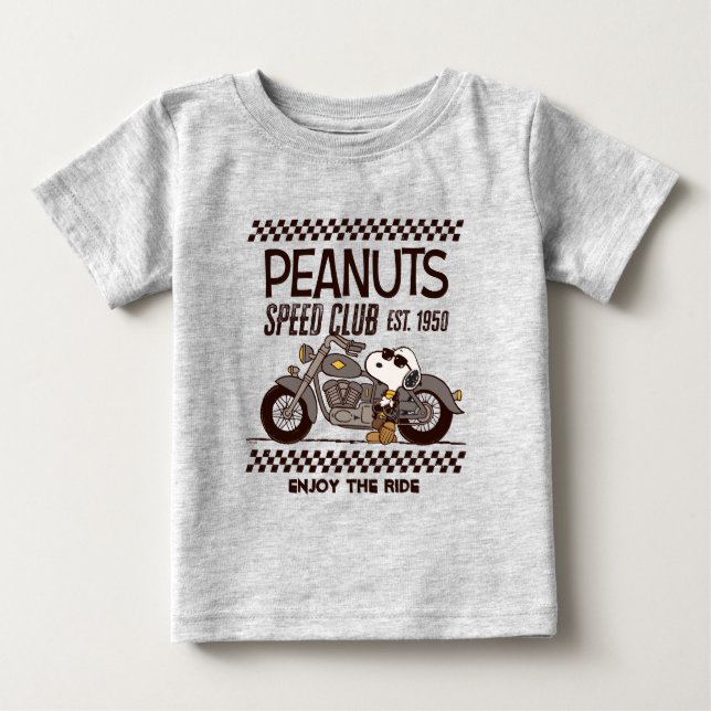 Camiseta De Bebé Cacahuetes | Club de velocidad Snoopy (Anverso)