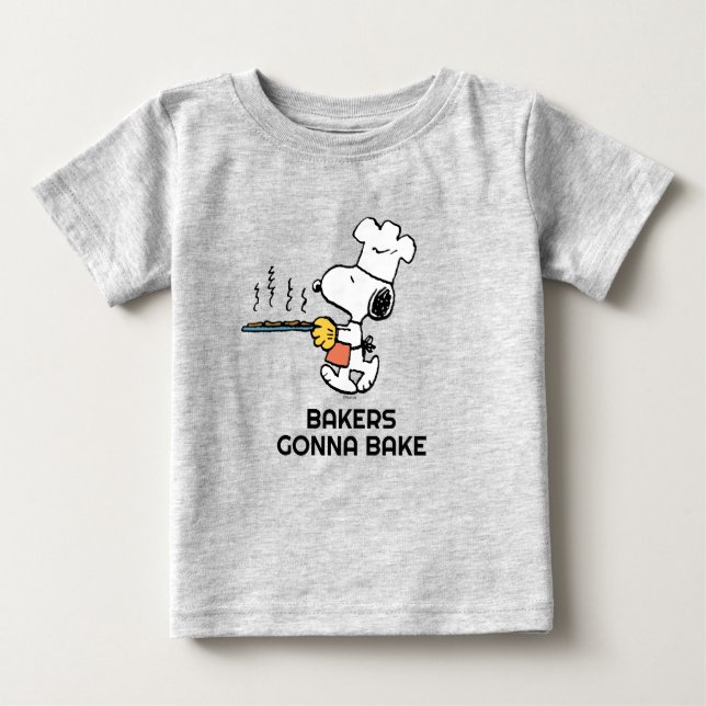 Camiseta De Bebé Cacahuetes | Cookies Snoopy Baking (Anverso)