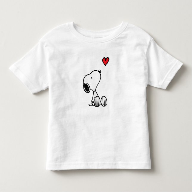 Camiseta De Bebé Cacahuetes Corazón Sentado Snoopy (Anverso)