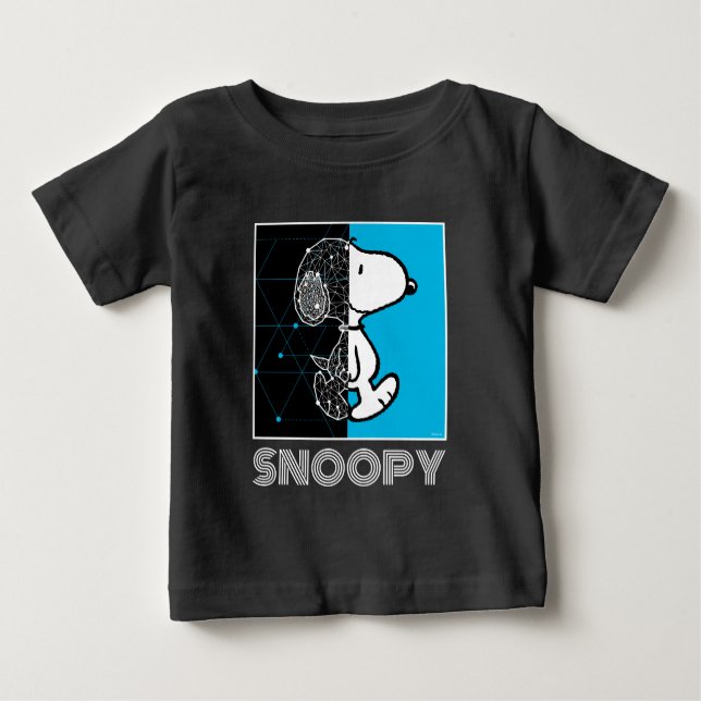 Camiseta De Bebé Cacahuetes | Diseño geométrico de Snoopy (Anverso)