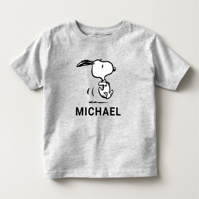 Camiseta De Bebé Cacahuetes | Ejecución de Snoopy (Anverso)