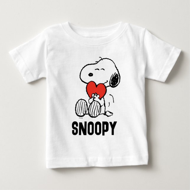 Camiseta De Bebé Cacahuetes | EL DÍA DE SAN VALENTÍN | Snoopy Heart (Anverso)
