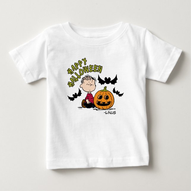 Camiseta De Bebé Cacahuetes | Feliz Halloween Linus (Anverso)
