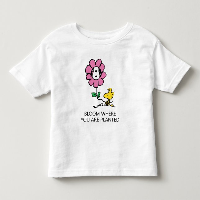 Camiseta De Bebé Cacahuetes | Flor Snoopy & Woodstock (Anverso)